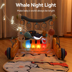 KidsMind Baby Play Mat Gym,4-in-1 Baby Kick and Play Piano Tummy Time Mat Learning Walker-Musical Activity Center with Lights Seat and Push Walkers Ideas for Baby Newborn 0-6-12 18 Months Boy Girl