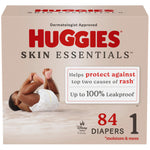 Huggies Size 1 Diapers, Skin Essentials Baby Diapers, Size 1 (8-14 lbs), 84 Count, Packaging May Vary