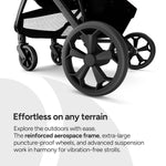 Mompush Wiz Pro 4-in-1 Baby Stroller with Bassinet Mode, Full-Size All-Terrain Premium Stroller from Newborn to Toddler, Snack Tray Included for Easy Feeding & Travel, Lay-Flat in Seconds