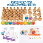KDSFT Alphabet Number Stamps for Kids, Wooden ABC Spelling Letter Stampers Set with Flashcard Mathematics Learning Number Stampers Arts & Crafts Supplies, Montessori Toy Gifts for 3 4 5 Year Old