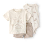 Carter's Boy 3-Piece Short Set, Ivory/Brown, 3M