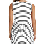 Xpenyo Womens Maternity Tank Top Sleeveless Lace Crochet Trim Peplum Cami Shirts White Striped L