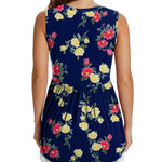 Xpenyo Womens Maternity Tank Top Sleeveless Lace Crochet Trim Peplum Cami Shirts Camellias Blue S