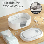Momcozy Baby Wipe Warmer, Innovative Spring Design, Large Capacity Wipes Dispenser for 60-80pcs, Fast & Even Heating, 4 Modes of Temperature Heating Control, Diaper Wipe Warmer with Night Light, Grey