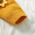 Newborn Baby Girls Knit Cardigans Long Sleeve Crewneck Hollow Knit Thin Sweater Toddler Button Tops Coat Outwear (Yellow-Sunflower, 12-18 Months)
