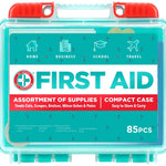 Be Smart Get Prepared 85 Piece First Aid Kit: Clean, Treat, Protect Minor Cuts, Scrapes. Home, Office, Car, School, Business, Travel, Emergency, Survival, Hunting, Outdoor, Camping & Sports, FSA HSA