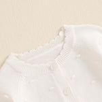 Infant Baby Girl Cardigan Sweater Long Sleeve Button Up Knit Sweatshirt Jacket Toddler Baby Girl Fall Outfits (White, 0-6 Months)