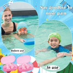 Soulchen 2 Pcs Swimming Nose Plugs Silicone Waterproof Painless Swim Nose Clip with Storage Box for Adults Kids Men Women Beginners(Kids,Pink)