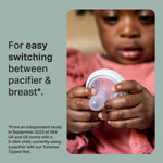 Tommee Tippee Breast-Like Pacifier, 0-6 Months, Symmetrical Design, Natural Breast-Like Baglet, BPA-Free Binkies, Rose/Green/Cream, Pack of 4