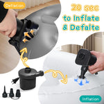 Inflatable Toddler Travel Bed Kids Air Mattress with Safety Sides Portable Blow Up Mattress with Bumpers & Pump for Camping, Travel, Home-Grey 60 Inch