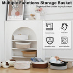 Gift Basket with Gift Bag and Ribbons,Small Rope Woven Shelf Storage,Baskets for Gifts Empty,Birthday,Shower,Decorative Organizer Box for Cat Dog Pet with Handles(White)