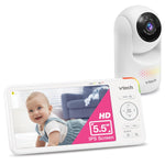 VTech [2025 Upgrade Baby Monitor with 7" IPS Screen, Pan Tilt Zoom Camera, No WiFi Video Baby Monitor with Camera and Audio, Multi-Color Night Light, 2-Way Talk, Lullabies, Advanced HQ Max