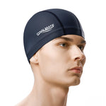 COOLMATE Fabric Swim Cap for Adult, Kid, Silicone Waterproof Layer, Cloth Swim Cap for Boy, Girl, Lightweight and Comfortable, Perfect for Pool, Beach, Lap Swimming (Legend Ink, M)