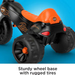 Fisher-Price Harley-Davidson Toddler Tricycle Tough Trike Toy Bike with Handlebar Grips & Storage for Preschool Kids Ages 2+ Years (Amazon Exclusive)