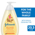 Johnson's Baby Skin Nourishing Moisture Baby Body Wash with Shea & Cocoa Butter, Hypoallergenic & Tear Free Baby Bath Wash, Paraben-, Dye-, Sulfate & Phthalate-Free, 20.3 fl. oz
