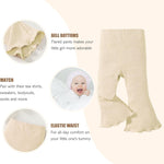 SOBOWO Baby Girl Flare Pants 3 Pack Toddler Solid Ribbed Ruffle Bell Bottoms Pants Trousers Fall Outfits