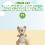 PlanToys® Little Bear Wooden Baby Rattle & Grasping Toy | Montessori Sensory Development for Coordination, Focus & Auditory Learning | Eco-Friendly Infant Educational Toy