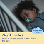 MAM Air Pacifier for Babies 6-16 Months, Extra Air Flow for Sensitive Skin, Glows in The Dark, Developed with Medical Experts, BPA-Free Skin Soft Silicone, 3 Count, Made in Europe