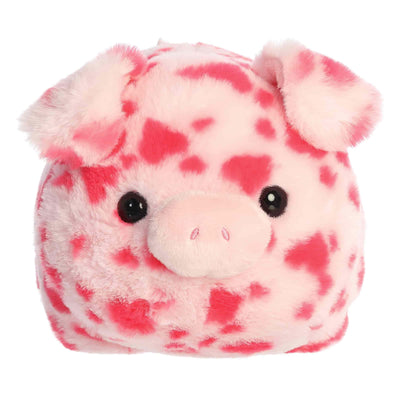 Aurora Adorable Spudsters Pamela Spotted Pig Stuffed Animal - Round Shape Makes For Comforting Cuddles - Perfect for Decorating Rooms and Valentine's Day - Pink 11 Inches