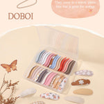 doboi 40Pcs Toddler Hair Clips Hair Barrettes Baby Girls Hair Bows Clips Floral Print Non Slip Snap Hairpins Flower Hair Clips for Girls Kids Toddler Hair Accessories