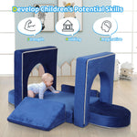 FAHKNS 12PCS Modular Toddler Play Couch Kit, Multifunctional Foam Play Couch Fold Out Kids Couch for Playroom, Kickball Game, Pitching Game