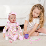Baby Dolls, 18 inches Large Realistic Cute Soft Body Baby Doll Real Life Baby Dolls Girl, with Bottles & Pacifier, Diapers and Bibs, Gift Idea for Ages 3+