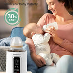 MOMYEASY Fast 2-Minute Baby Bottle Warmer - Steam Heating for Breastmilk & Formula, Fits All Bottles, Precise Temp Control with Timer, Auto Shut-Off