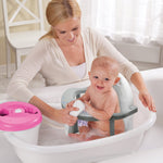 Newborn Infant Baby Bath Seat, Non-Slip Infants Baby Bath Chair for Bathtub, Cute Shape Baby Shower Chairs for Tub Sitting up, Surround Bathroom Seats for Baby 6-18 Months (Grey Baby Bathtub Seat)