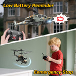 DEERC Apache RC Helicopter for Kids 8-12, Remote Control Helicopter for Adults, Helicopters Toy with 26 Mins Flight Time (2 Batteries), LED Lights, Altitude Hold, Chrismas GIF for Boys