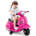 Costzon Toddler Motorcycle, Licensed Vespa Ride on Motorcycle with Training Wheels, LED Headlight & Horn Sound, Ride on Toy, 6V Battery Powered Motorbike, Gift for Boys & Girls, 1-3 Toddlers (Pink)