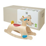 PlanToys® Classic Wooden Palomino Rocking Horse for Toddlers | Eco-Friendly Montessori Ride-On Toy for Balance, Strength & Coordination | Sustainable Rubberwood Construction