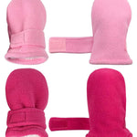 N'Ice Caps Baby Toddler Mittens Kids 2 Pairs Fleece Gloves Winter Warm Sherpa Lined Pack (Pink/Fuchsia Pack - Infant No Thumbs, 6-18 Months)