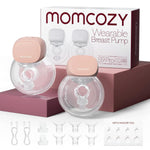 Momcozy S9 Pro Upgraded Wearable Breast Pump, Hands-Free Design with Extended Battery Life & LED Display, Double Electric Portable Pump with 2 Modes & 9 Levels, 24mm, 2-Pack, Gray