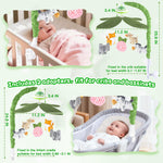 Playix Baby Crib Mobile with Music and Lights, Nursery Baby Mobile for Crib Bassinet with Remote Control, Rotation, Starlight Projection, Crib Toys for Babies Boys Girls Green