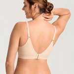 MOMANDA Seamless Nursing Bras for Breastfeeding Supportive Padded Wireless Maternity Bras with One-Piece Molded Cups Beige X-Small