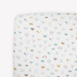 Little Unicorn Premium Crib Sheet | Breathable & Super-Soft Muslin Fabric (Animal Crowd)