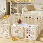 TINYHARBO Premium Foam Baby Play Mat 50" x 50" – Removable & Machine Washable Cover, Extra Thick Padding Playpen Mat, Non-Slip Crawling Mat, Easy to Clean for Infants, Toddlers & Babies