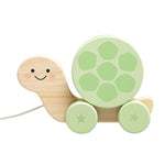 Pearhead Wooden Turtle Push and Pull Toy, Montessori Shake and Rattle Shell, Baby Walking and Gross Motor Development Learning, Pull Along Car Toy, Ages 12m+