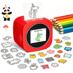 AI Voice Sticker Printer Box for Kids,Inkless Wireless Screen-Free Imagination Printer with Safe Paper Rolls,Portable Thermal Mini Sticker Maker Machine for DIY/Gift/Journal,For Home/School/ Office