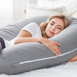 Meiz Pregnancy Pillow, Cooling Silky Pregnancy Pillows for Sleeping, 65" Full Body Maternity Pillow for Tall Pregnant Woman with Cooling Silk Jersey Cover, Grey
