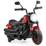 Costzon Toddler Motorcycle, 6V Battery Powered Electric Motorcycle with Detachable Training Wheels, Soft Start, Headlights & Music, Kids Motorcycle Ride on Toy for Toddlers Boys Girls 18+ Months (Red)