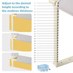 BABY JOY Bed Rail for Toddlers, 57’’ Extra Long, Height Adjustable & Folding Baby Bed Rail Guard w/Breathable Mesh & Double Safety Child Lock for Kids Twin Double Full Size Queen King Mattress (Gray)