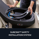 Evenflo Revolve360 Slim 2-in-1 Rotational Car Seat with Quick Clean Cover (Salem Black)