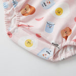pureborn Baby Girls Bodysuit Peter Pan Collar Bubble Romper Long Sleeve Cotton One-Piece Outfit Bread Milk 0-3 Months