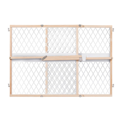 Summer Infant Secure Pressure Mount Wood & Plastic Baby Gate, Natural Hardwood Finish – 24” Tall, Fits Openings up to 27.5” to 42” Wide, Baby and Pet Gate for Doorways