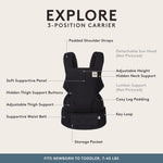 Baby Tula Explore Carriers - Breathable Baby Carrier Newborn to Toddler - Adjustable Toddler Carrier - Multiple Ergonomic Positions Front and Back - Ergonomic Fit for 7-45 lb - Linen, Dove