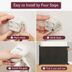 Momcozy Retractable Mesh Baby Gate or Dog Gate, Child Safety Gate for Indoor or Outdoor, 33-inches Tall with up to 55-inches Wide Extension, Black