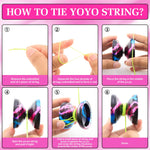 YOYOSTUDIO X0312 Finger Spin Trick Yoyo Porfessional Responsive Yoyo for Kids 8-12, Metal Yo Yo for Kids Adults with Unresponsive Yoyos Bearing Kit, 10 Yo-Yo Strings, Case & Glove - Black Blue Pink