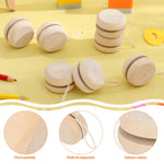 DECHOUS 15-Pack Wooden Yoyo for Kids: Small Yo-yo Toy Bulk for Beginners, Unfinished Wooden yoyo Party Favors for Boys Girls Ages 3-8, Birthday Classroom Prizes