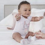Gerber Baby Girls' 4-Pack Short Sleeve Onesies Bodysuits, Bunny Ballerina Purple, 3-6 Months
